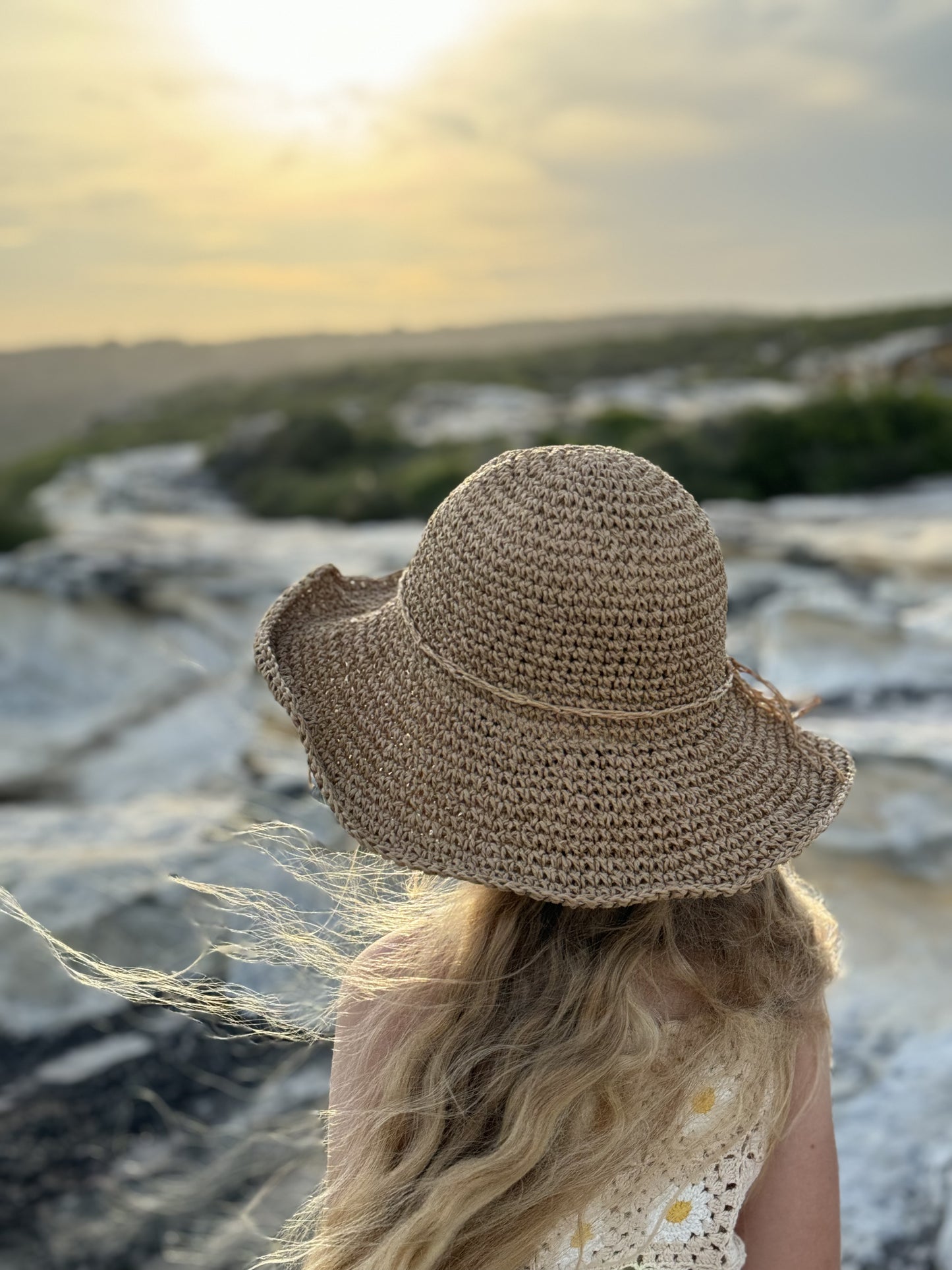 straw hat - natural larg