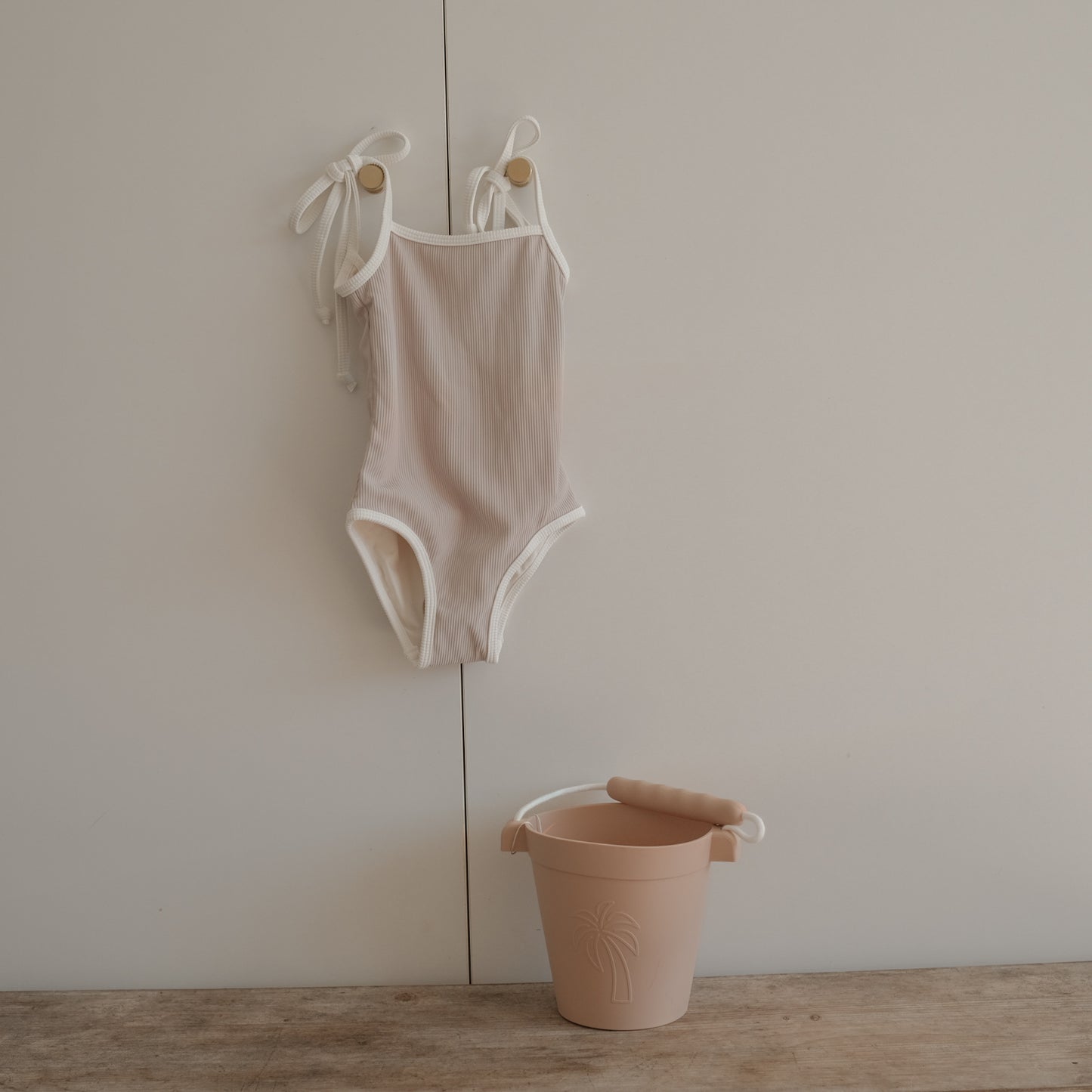 Kaea Girls Ribbed Onepiece Swimsuit - Cloud by Jeune Label