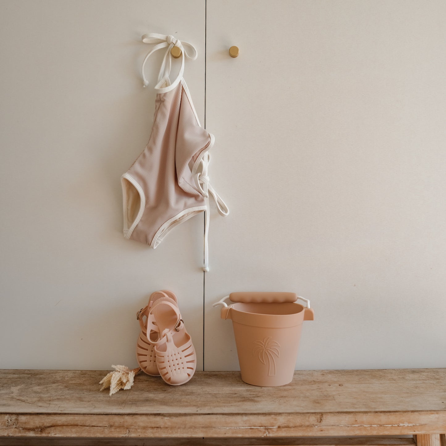 Kaea Girls Ribbed Onepiece Swimsuit - Cloud by Jeune Label