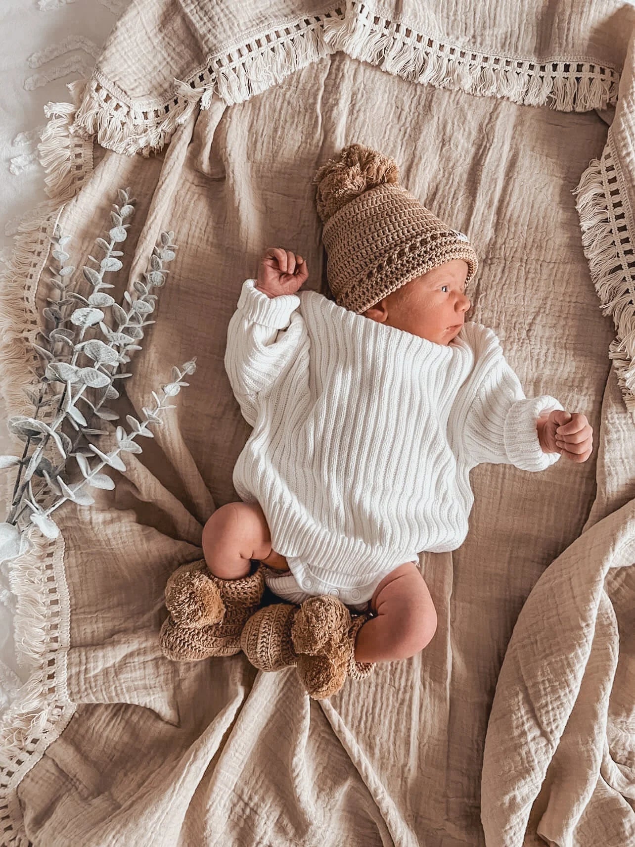 My First Beanie & Booties Set - Coco