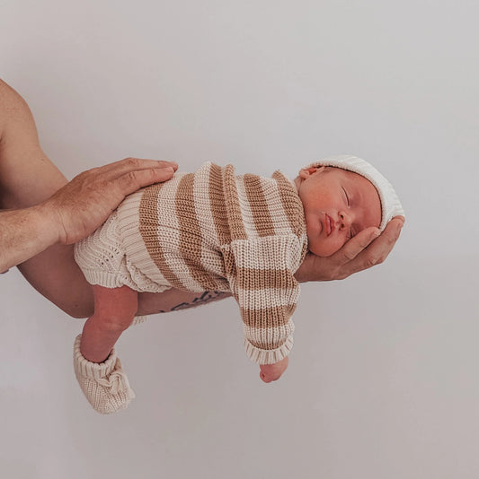 Chunky Knit Jumper - Coco & Oat Stripes