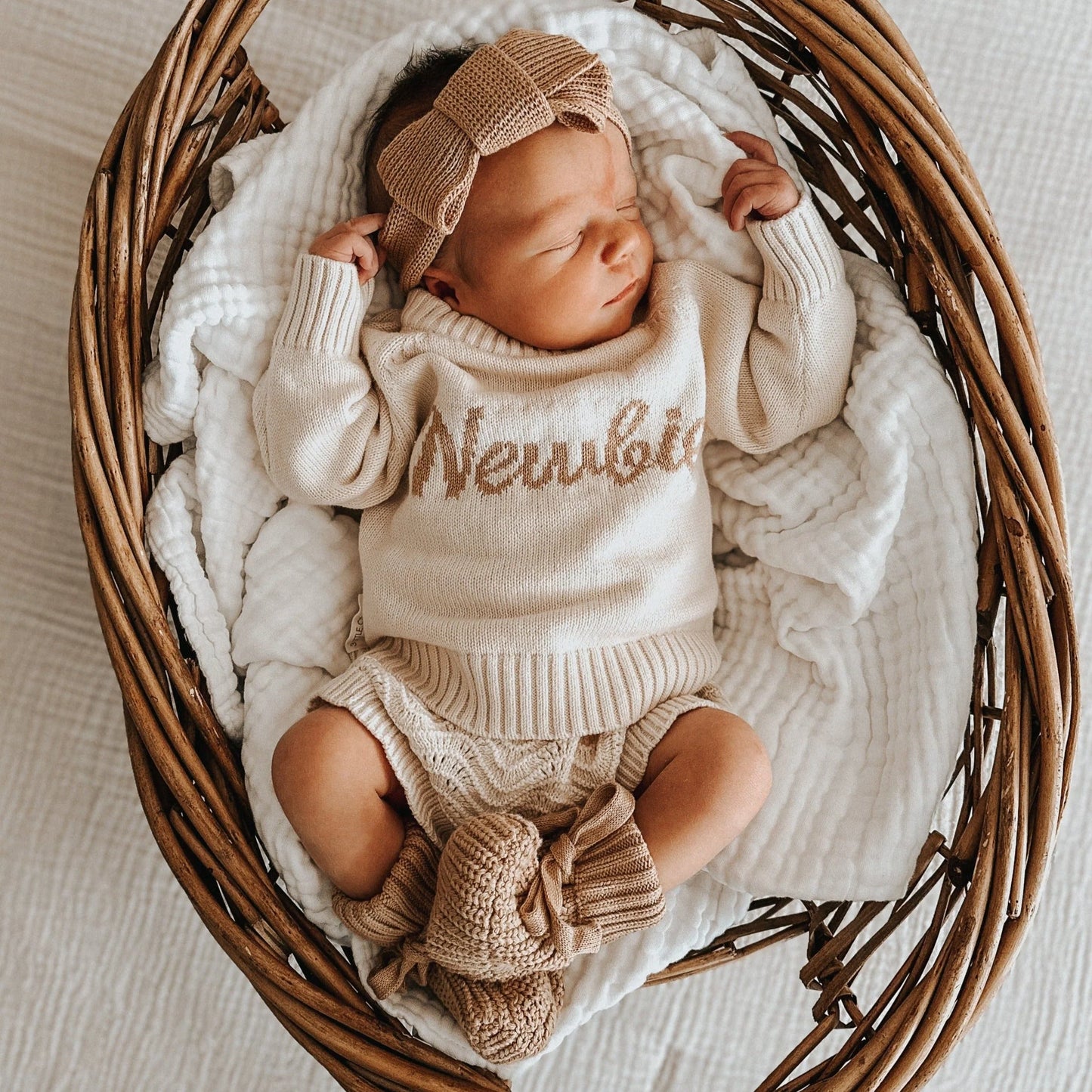 Textured Knit Topknot - Coco