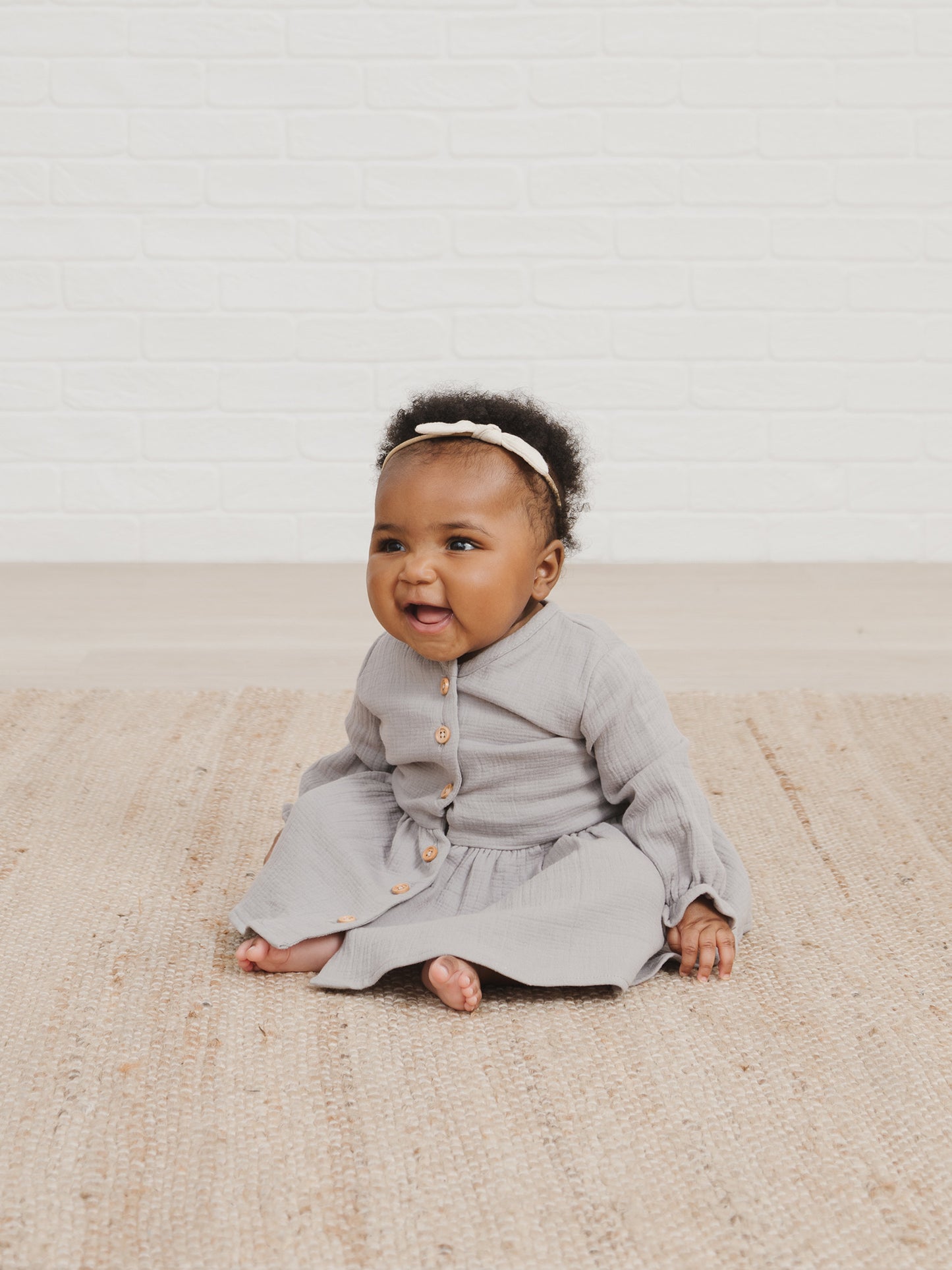 Long sleeve gauze dress - periwinkle