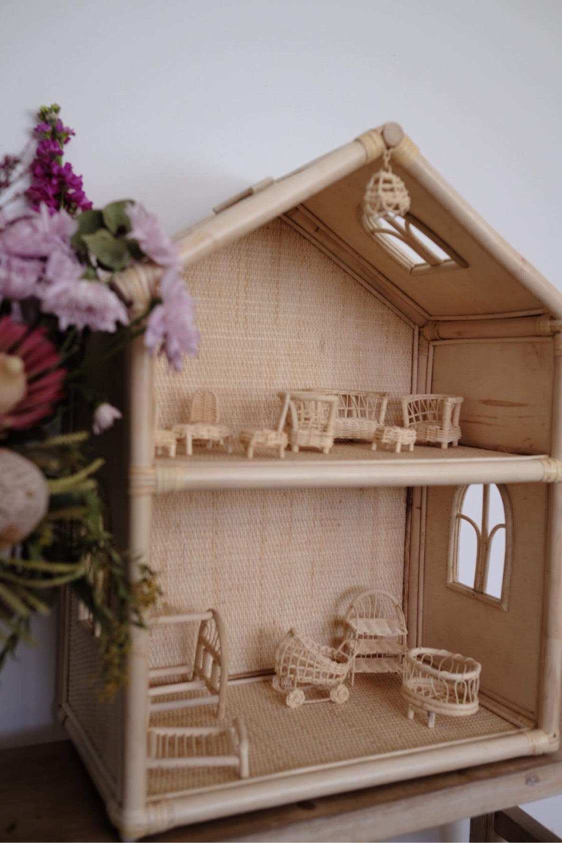 Rattan doll house