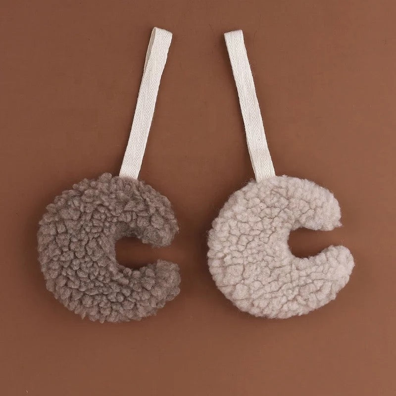 Plush moon pacifier holder