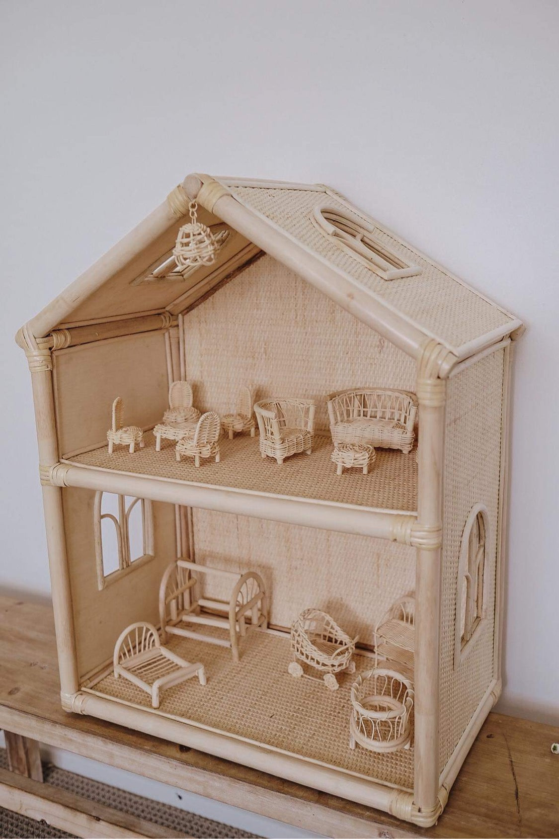 Rattan doll house