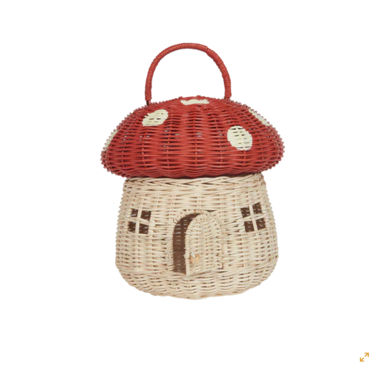 RATTAN MUSHROOM BASKET RED
