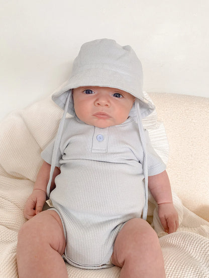 Summer Bodysuit & Sunhat - Sky Blue