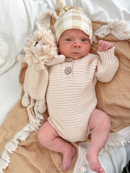 NB Textured Knit Bodysuit - Oat