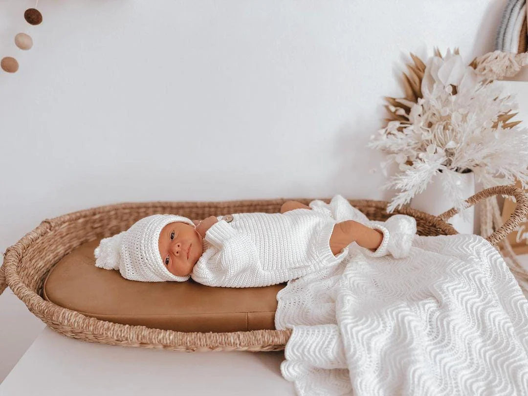 My First Beanie & Booties Set - Ivory