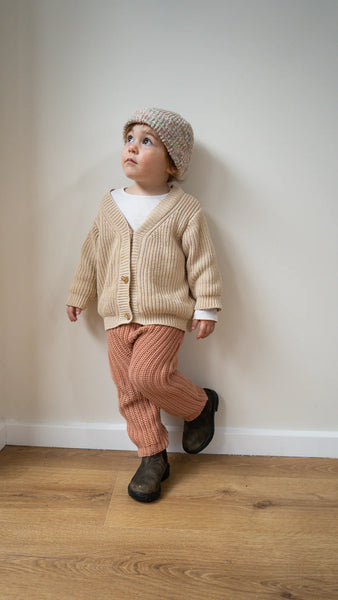 Chunky knitted legging | Terracotta