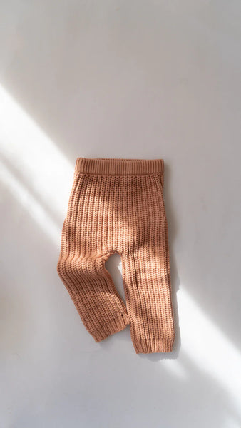 Chunky knitted legging | Terracotta