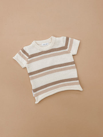 KNITTED TEE | CLAY STRIPES
