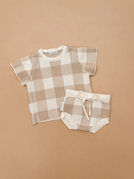 KNITTED TEE | GINGHAM