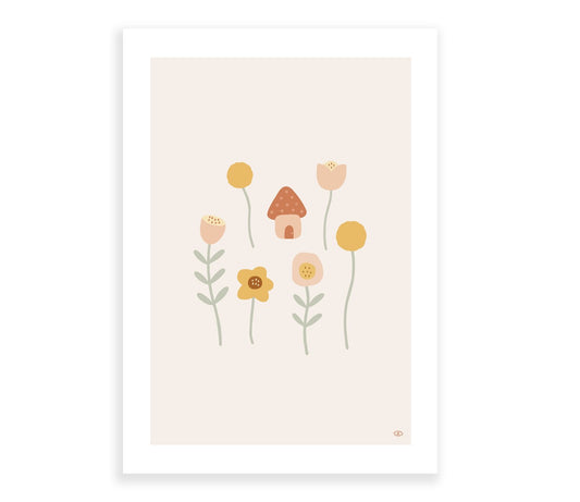 Mushroom house print