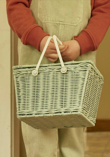 Piki rattan Basket vintage blue