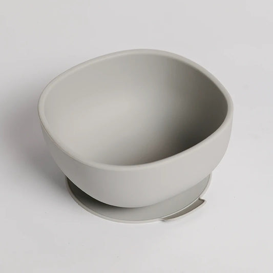 Silicon suction bowl - grey