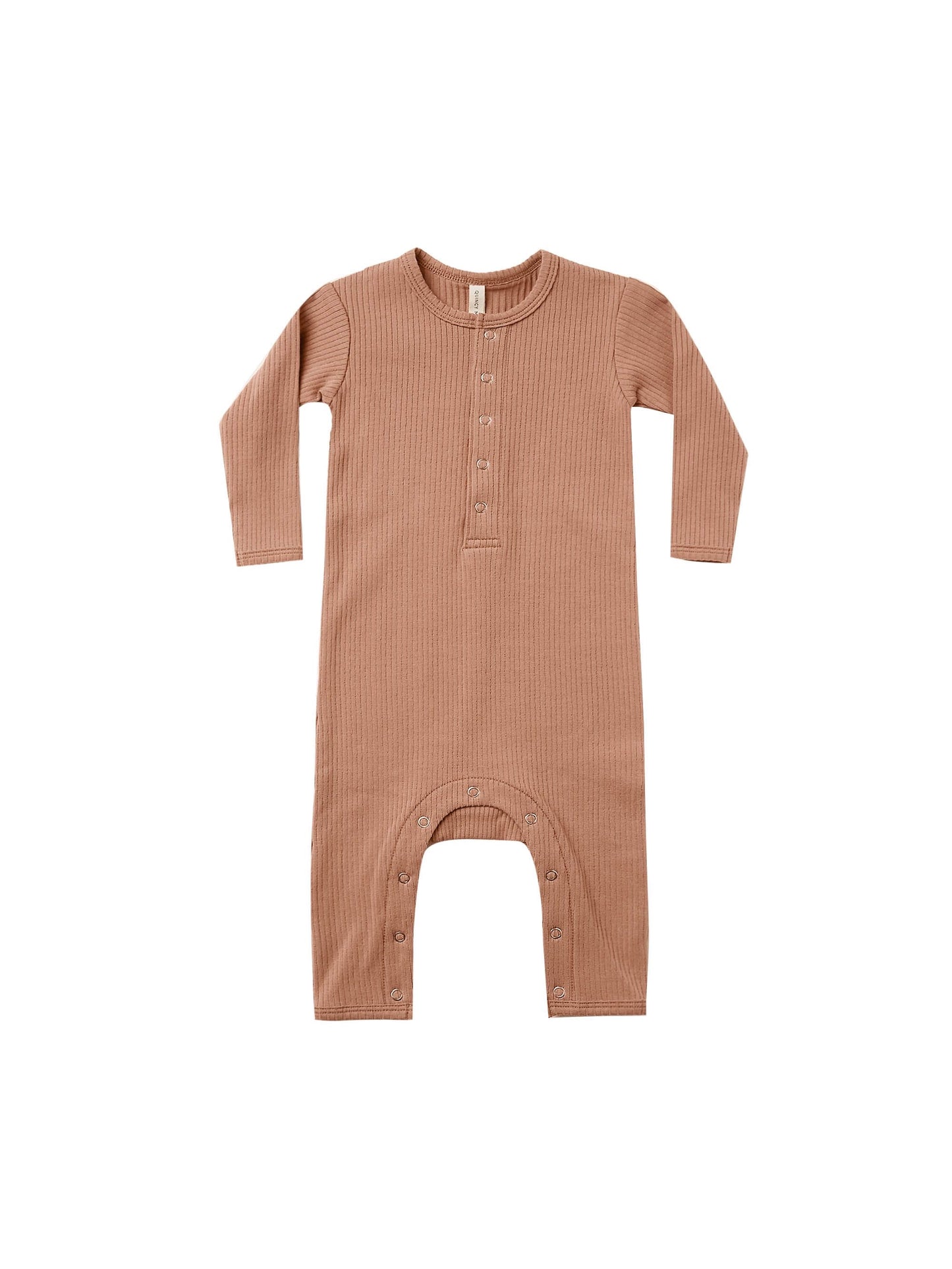 Ribbed baby jumpsuit - Terracotta