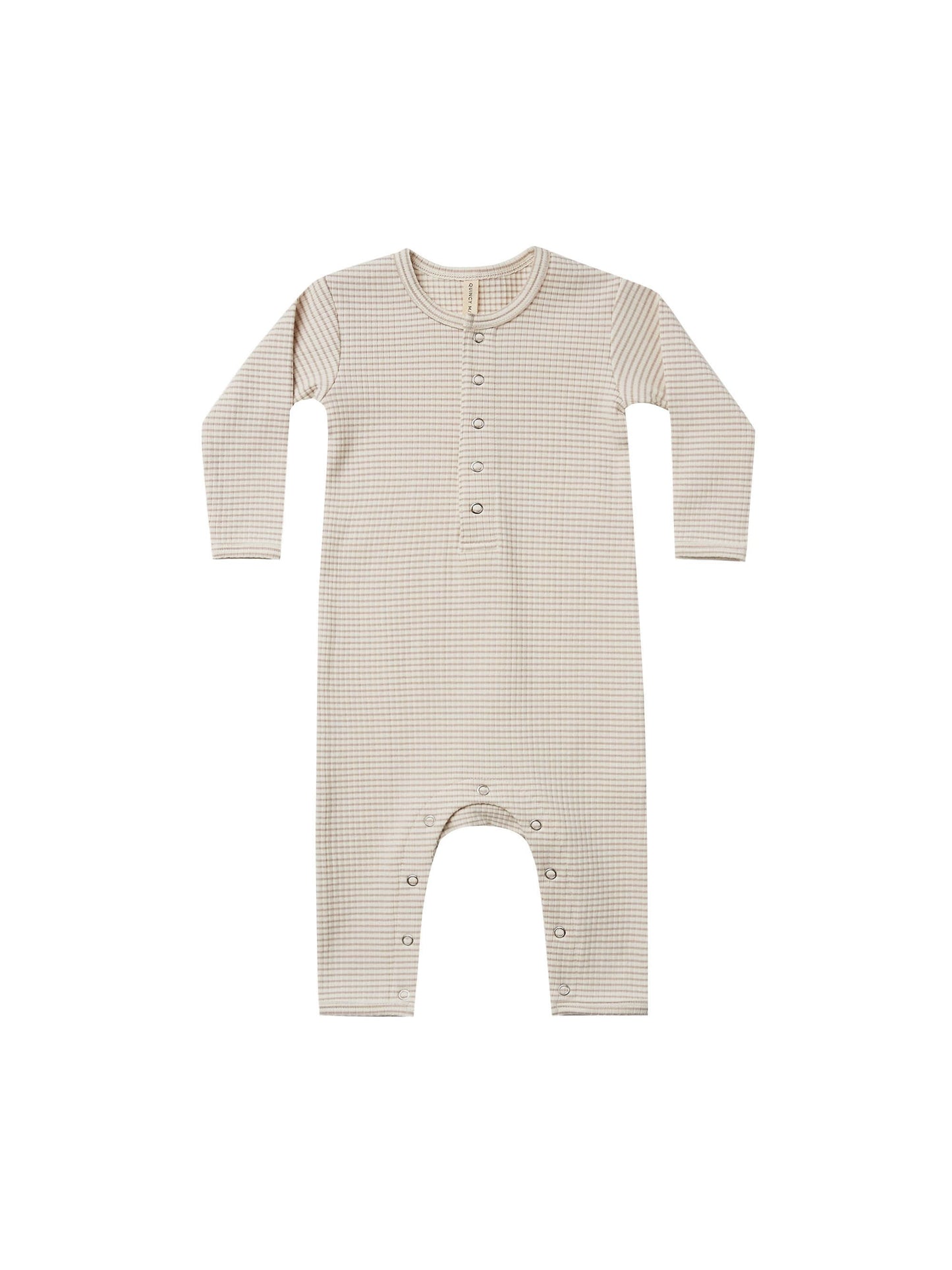Ribbed baby jumpsuit - Ash stripe