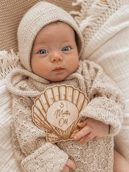 Shell wooden milestones cards