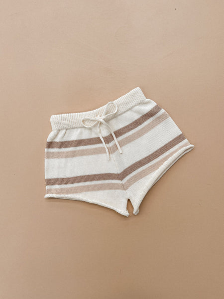 KNITTED SHORTS | CLAY STRIPES