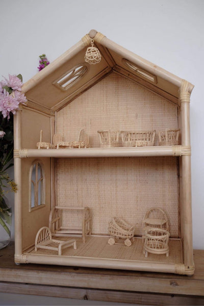 Rattan doll house