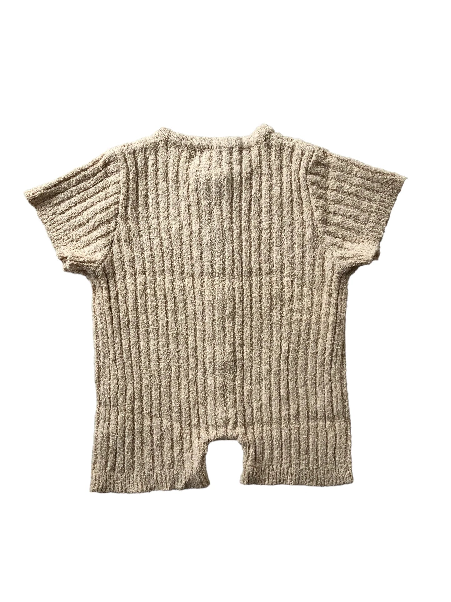 Combed cotton romper | Bone