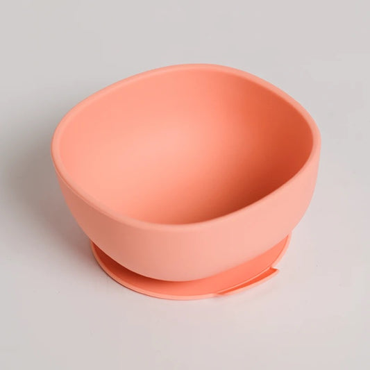 Silicon suction bowl - peach