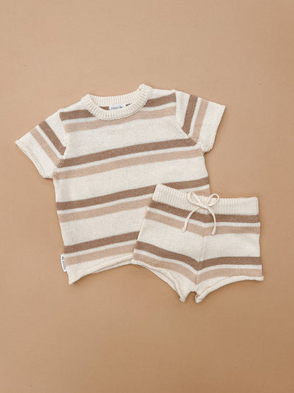 KNITTED TEE | CLAY STRIPES