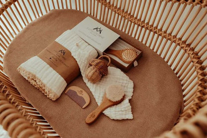 Wooden baby brush set